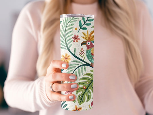 Colorful Tropical Parrot Theme Design Tumbler product