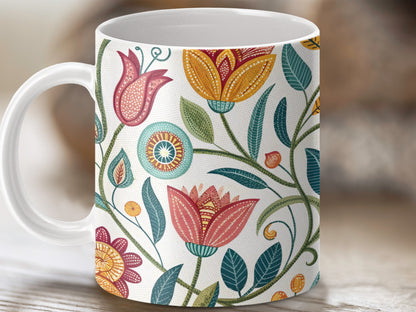 Colorful Floral Patterned Coffee Mug Product