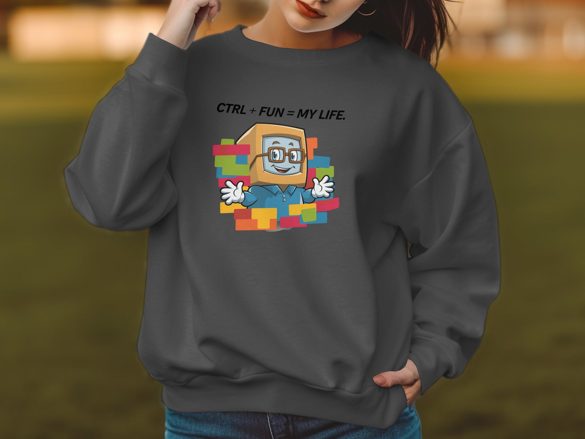 CTRL PLUS FUN EQUALS MY LIFE Text Sweater product type