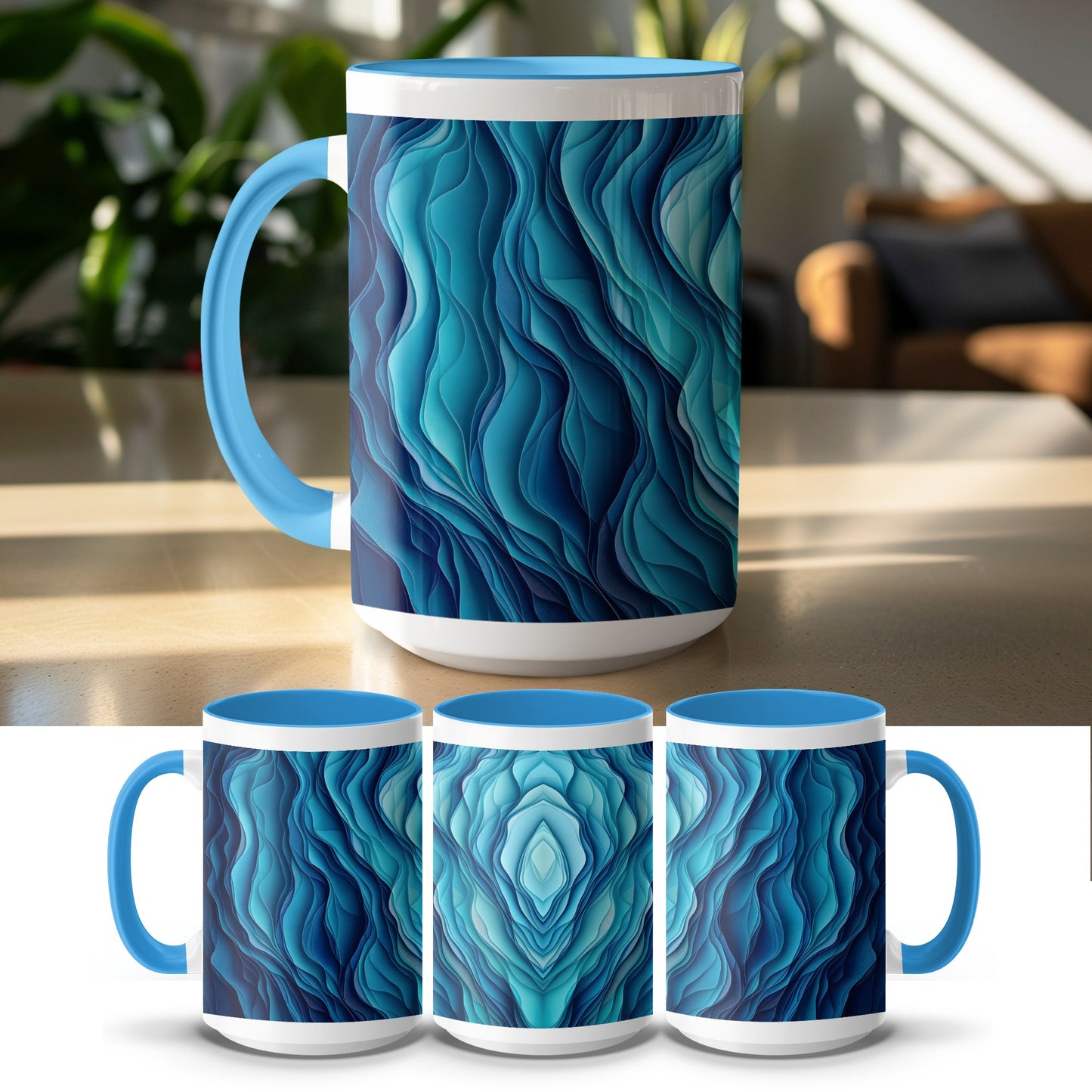 Blue Marbled Design Coffee Mug product