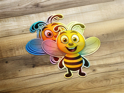 Cute Colorful Cartoon Bee Sticker product type
