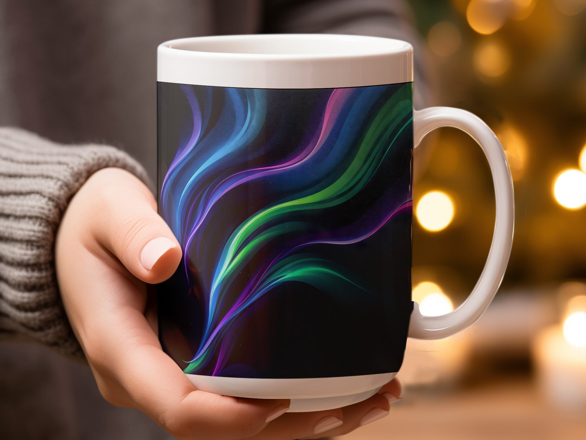 Abstract Colorful Wave Design Ceramic Mug product