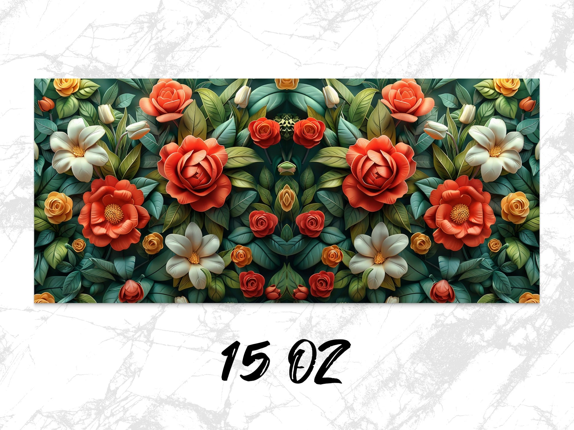 Floral Wall Art Canvas Print, Colorful Roses and Lilies Home Decor, Vibrant Living Room Artwork, 15 OZ