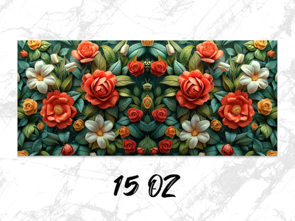 Floral Wall Art Canvas Print, Colorful Roses and Lilies Home Decor, Vibrant Living Room Artwork, 15 OZ