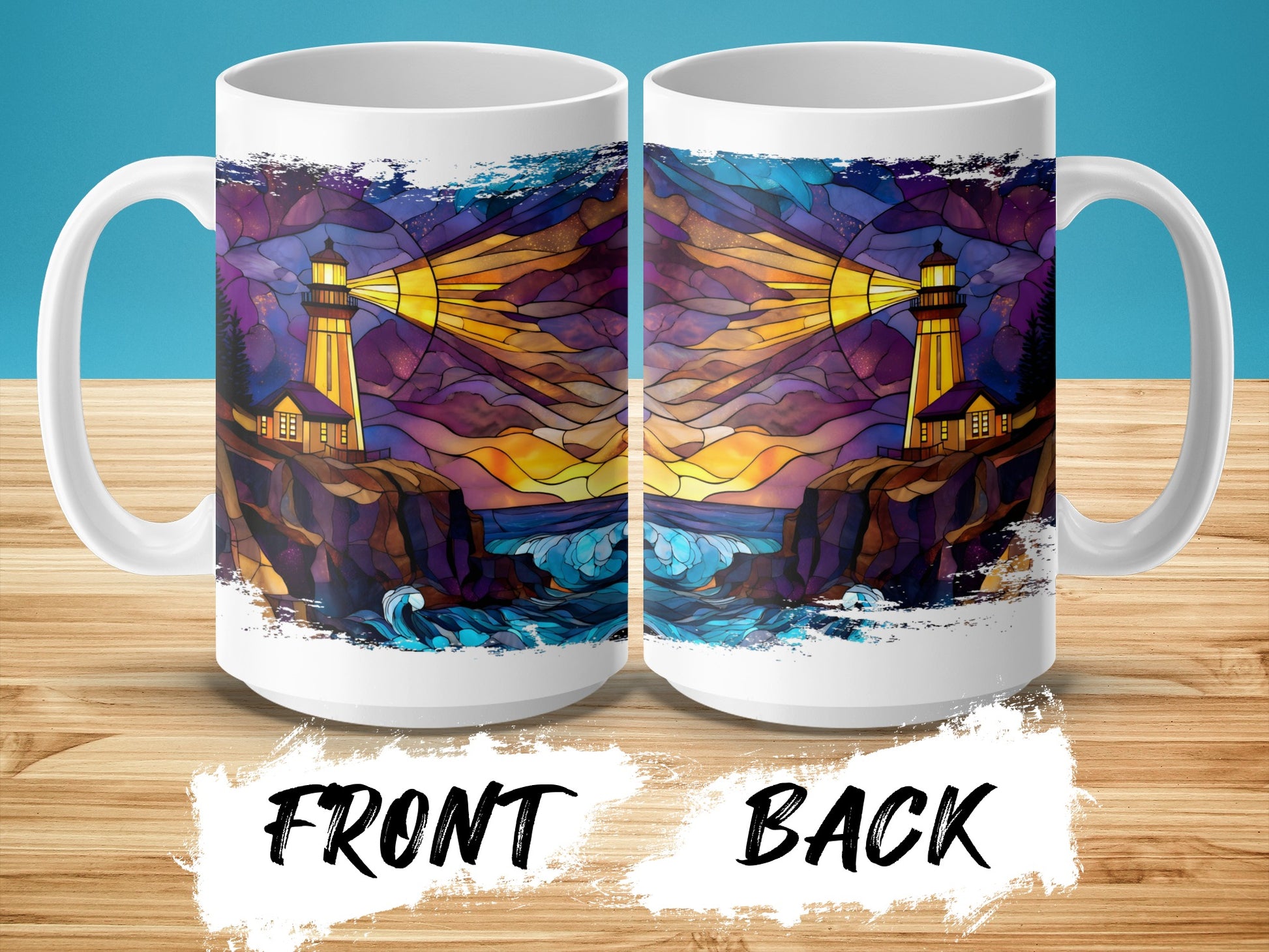 Colorful Lighthouse Sunset Design Coffee Mug product