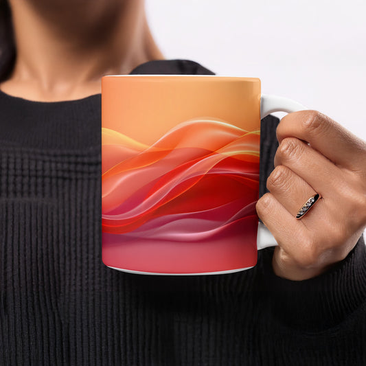 Vibrant Sunset Waves Design Ceramic Mug product type
