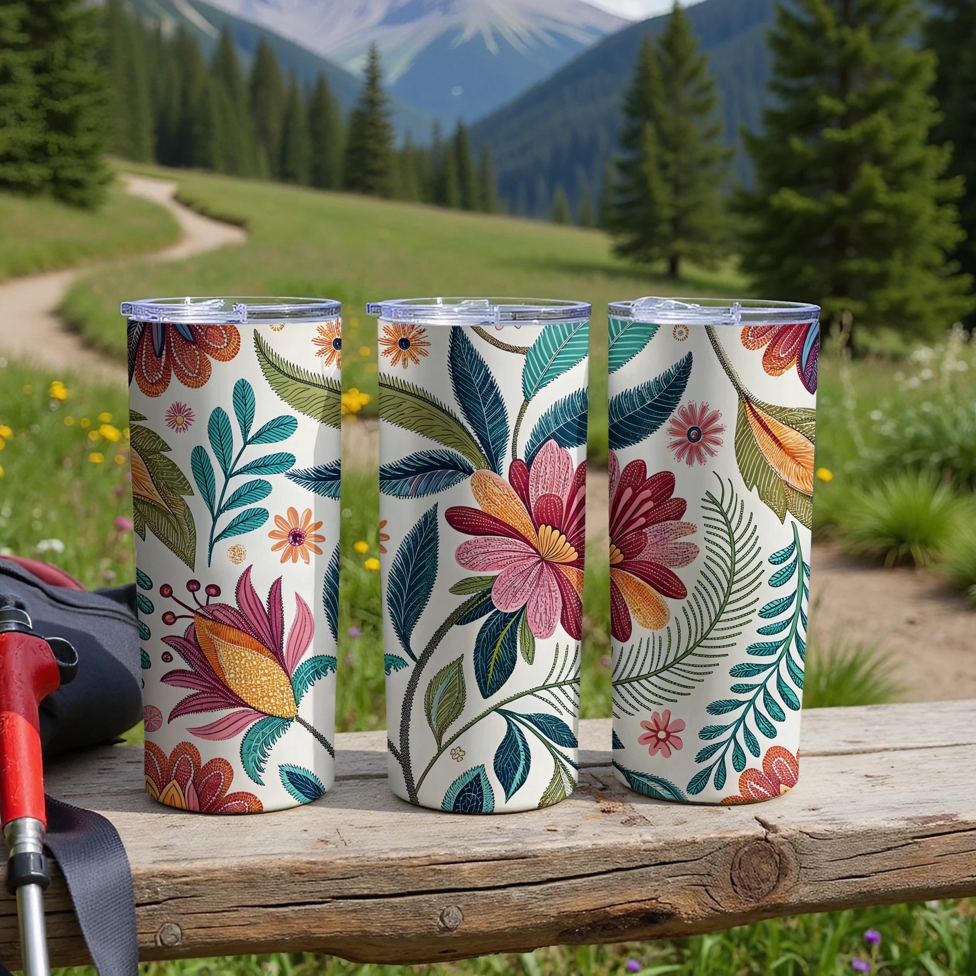 Vibrant Floral Design Insulated Travel Mug product