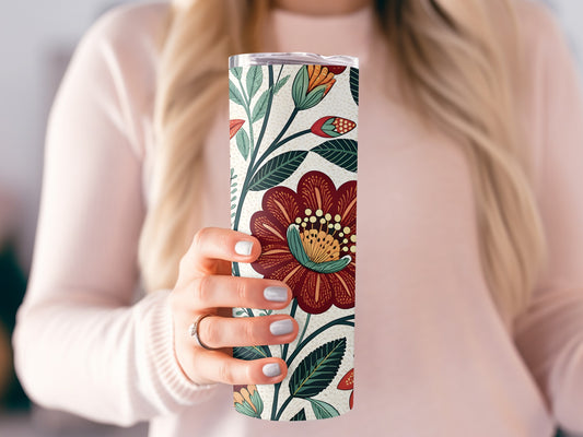 Decorative Floral Pattern Insulated Drinking Cup product