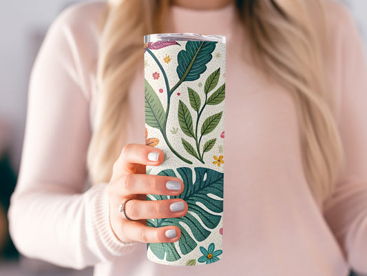 Colorful Leaf Patterned Insulated Tumbler product