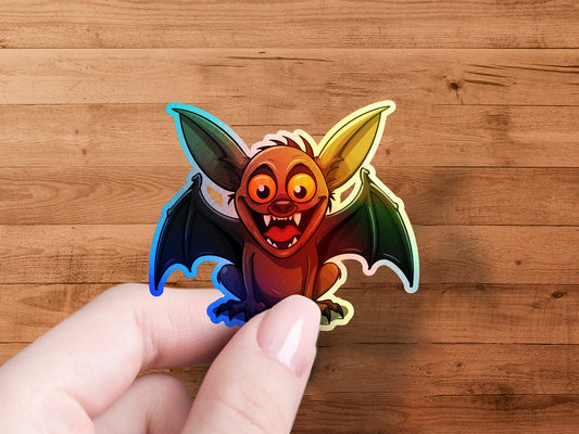 Cute Colorful Bat Sticker with Funny Design product
