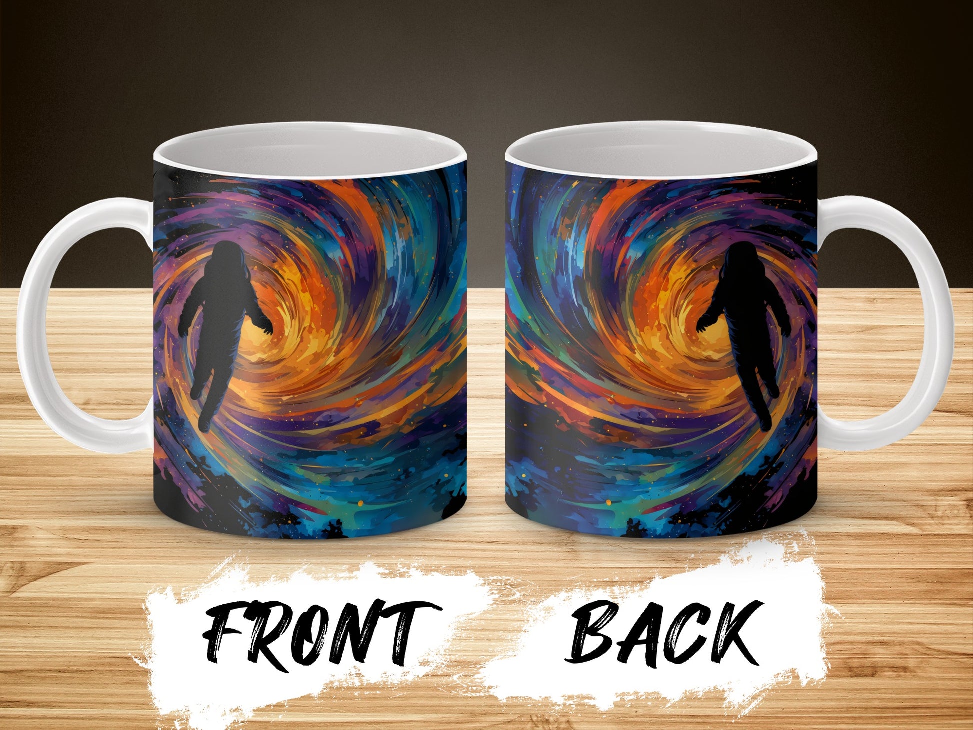 Colorful Abstract Art Coffee Mug, Swirling Colors Artistic Design, Unique Paint Swirl Pattern Ceramic Cup
