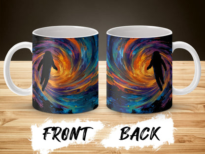 Colorful Abstract Art Coffee Mug, Swirling Colors Artistic Design, Unique Paint Swirl Pattern Ceramic Cup