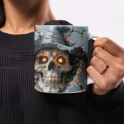 Glowing Eyed Skeleton With Hat Design Mug product type