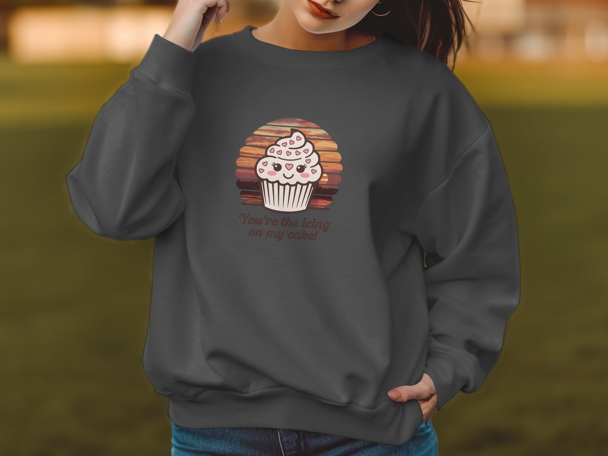 You're the Icing on My Cake Cupcake Design Sweatshirt product