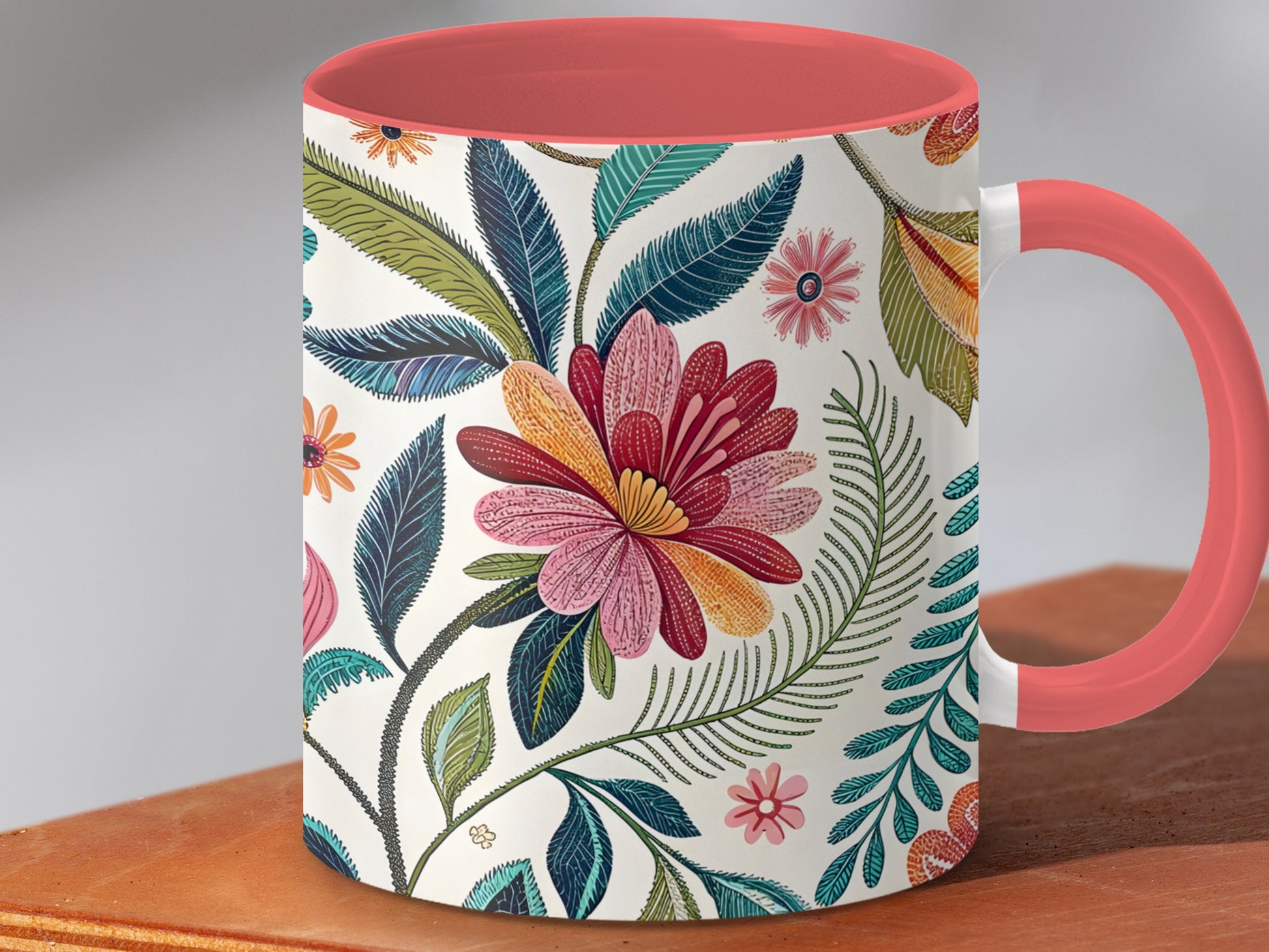 Colorful Floral Design Coffee Mug product type