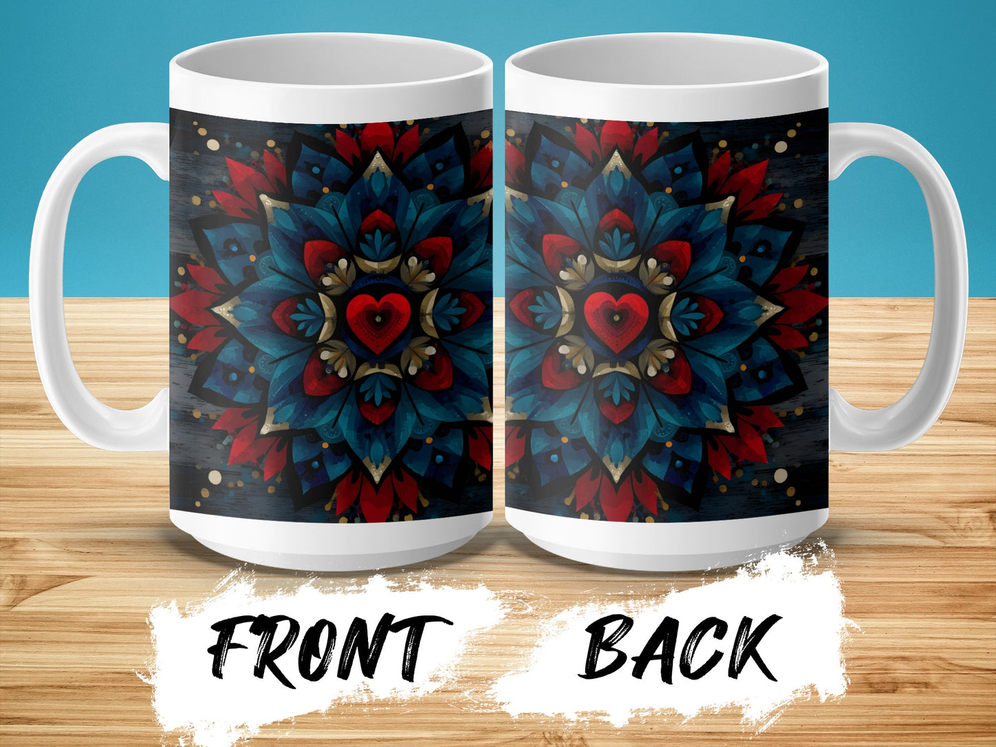 Mandala Heart Design Colorful Artistic Mug product