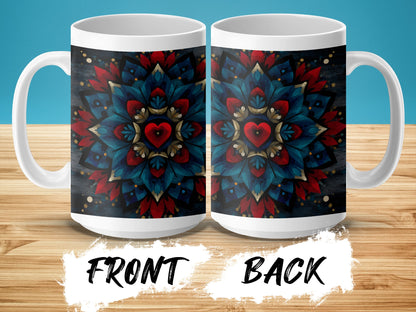 Mandala Heart Design Colorful Artistic Mug product