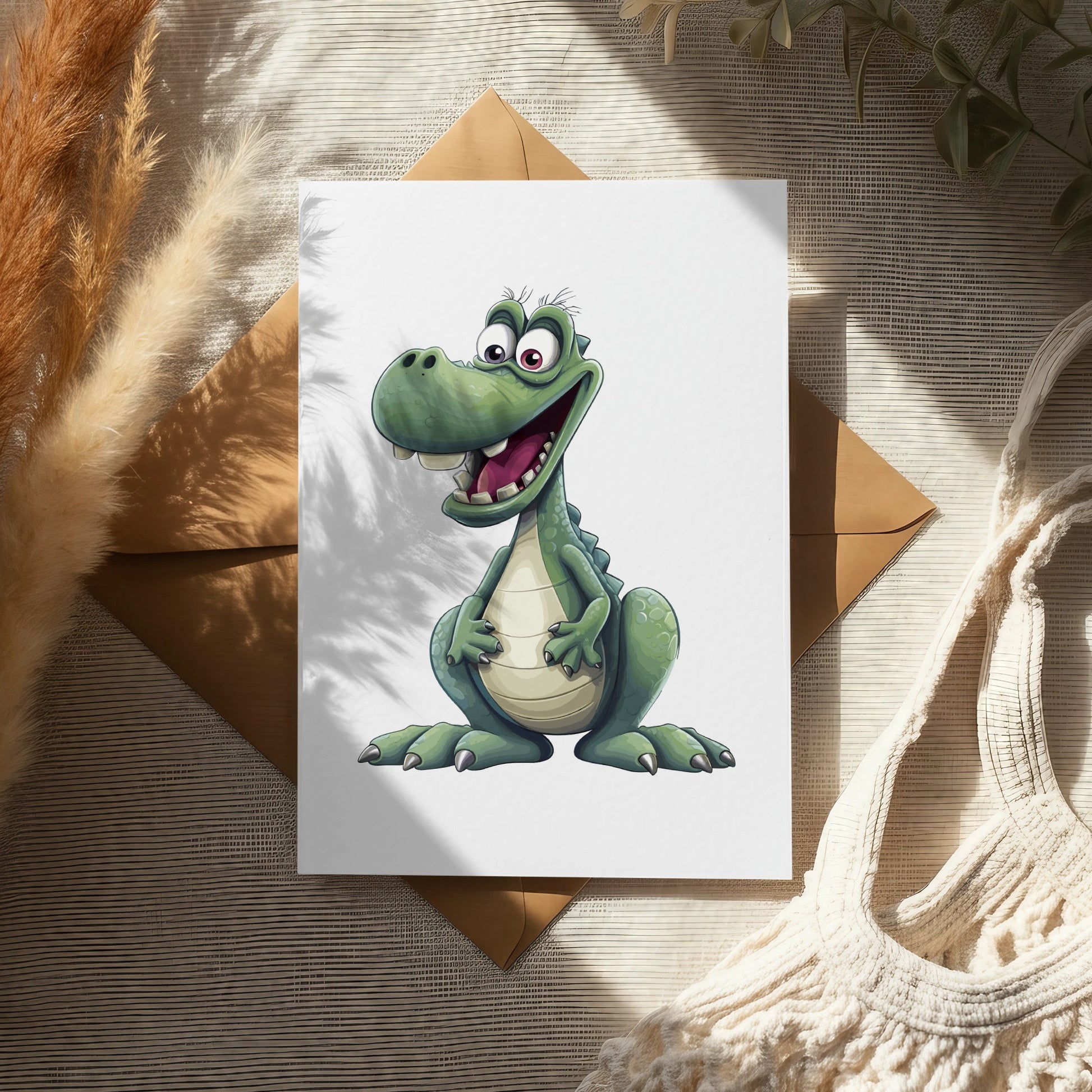 Cute Cartoon Alligator Print, Kids Room Wall Art, Colorful Nursery Decor, Whimsical Animal Poster