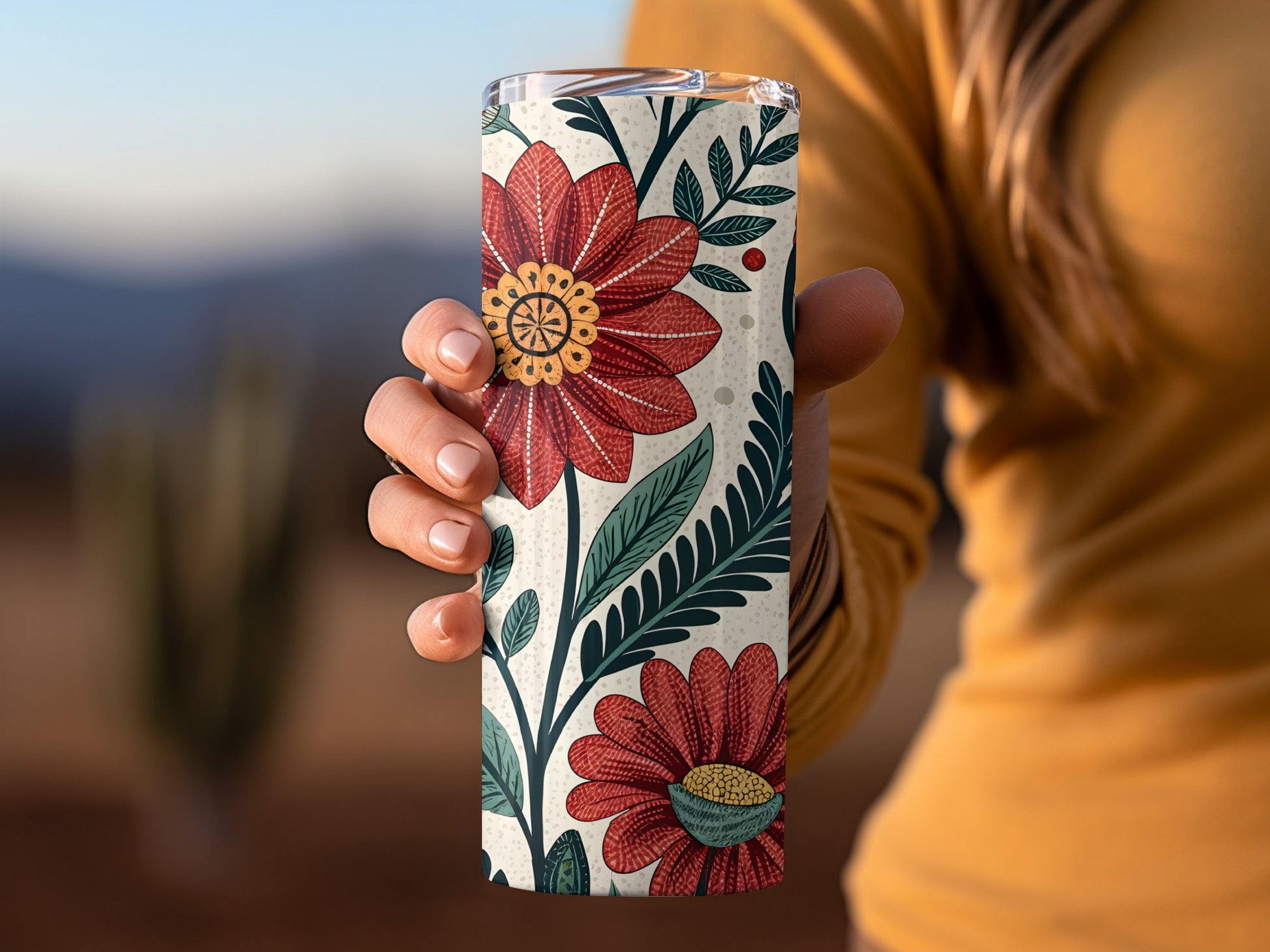 Floral Design Tumbler Vibrant Flowers Product Type