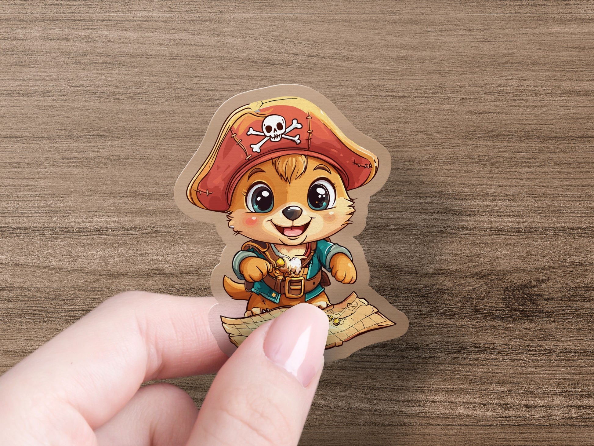 Adorable Pirate Squirrel Illustration Sticker product