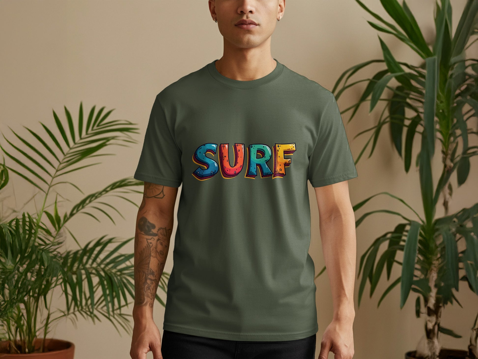 Colorful SURF Graphic Design T-Shirt product type