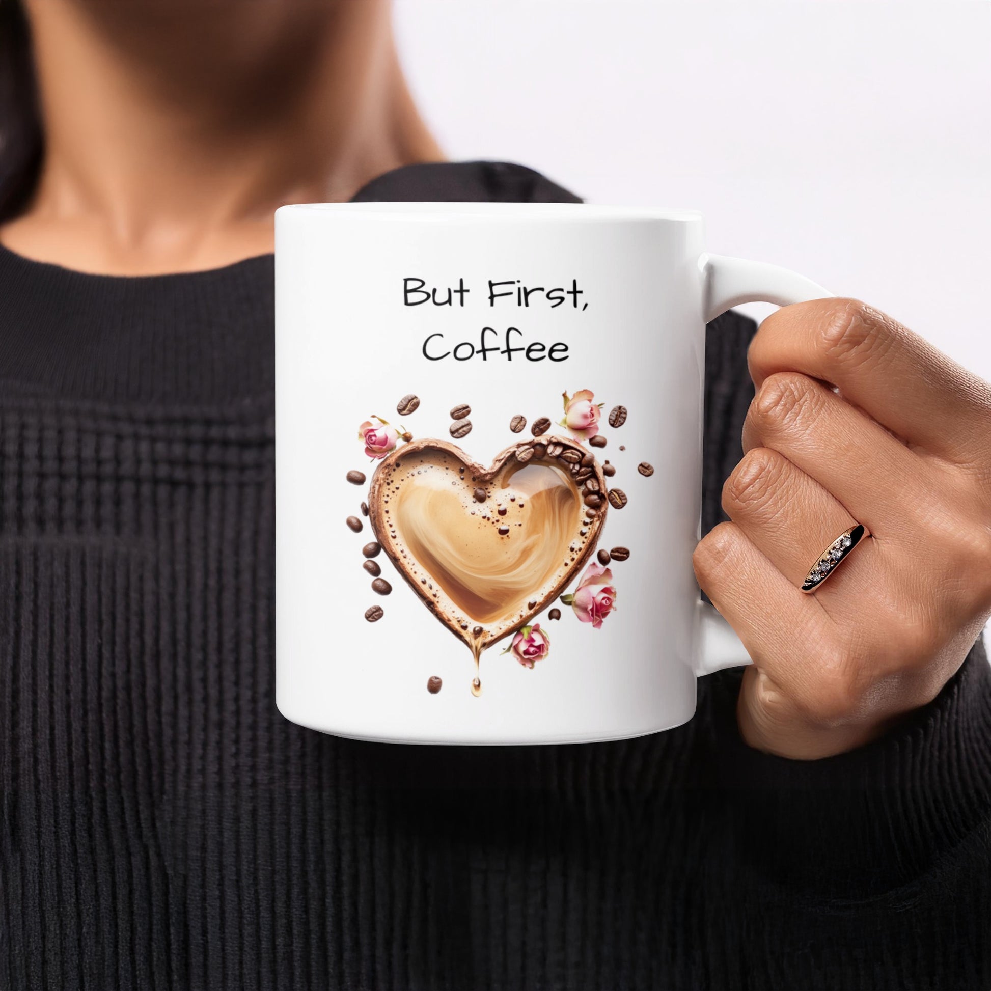But First Coffee Heart Design Mug product type
