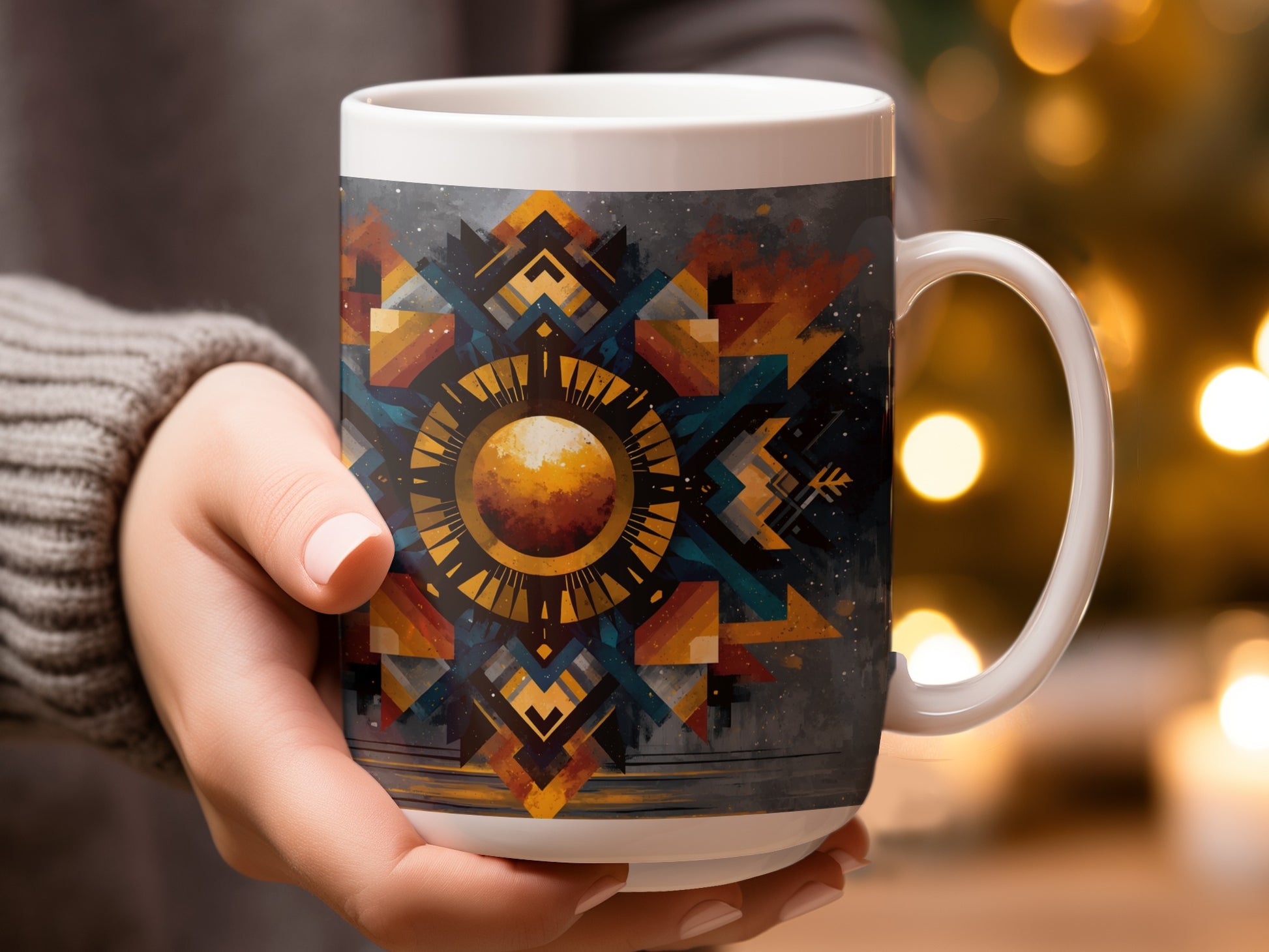 Vibrant Geometric Sun Pattern Mug product type