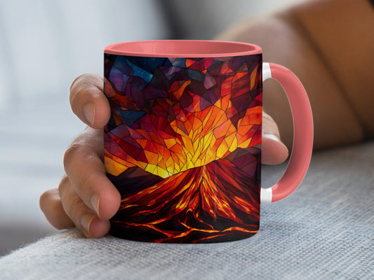 Vibrant Geometric Volcano Art Design Mug product
