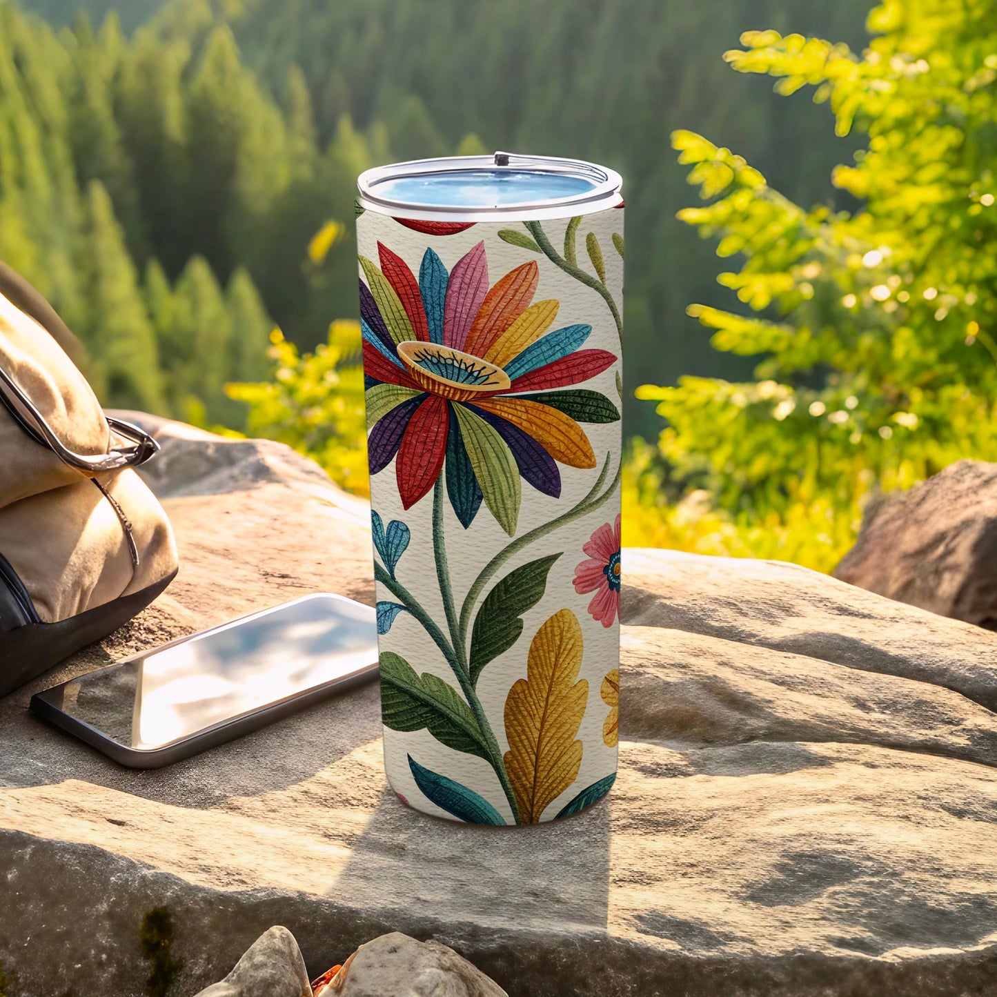 Floral Patterned Insulated Travel Tumbler product