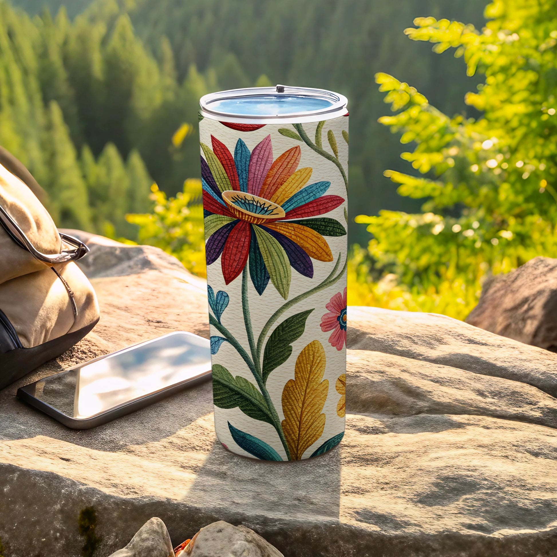 Floral Patterned Insulated Travel Tumbler product