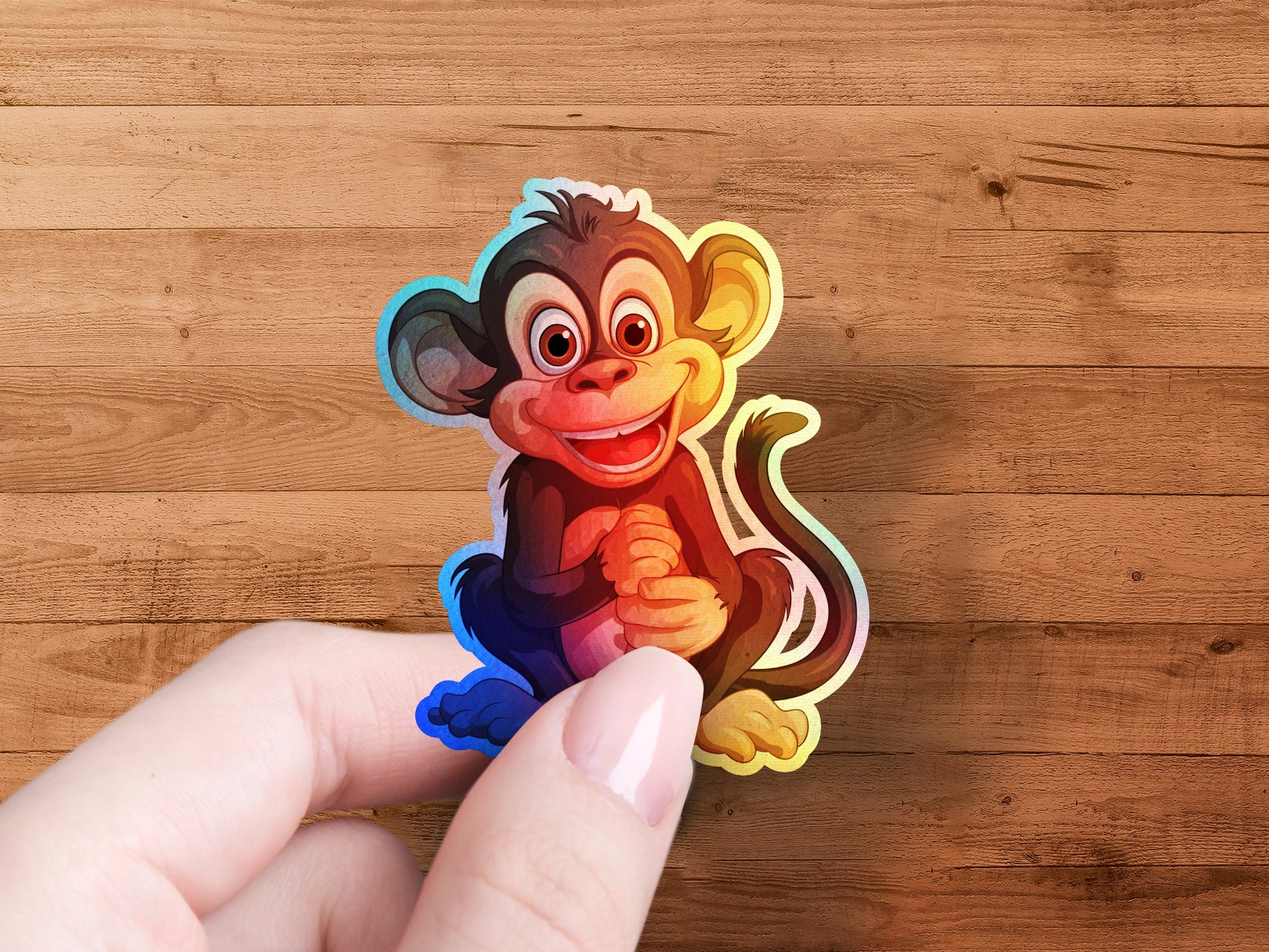 Cute Cartoon Monkey Sticker Colorful Design product type