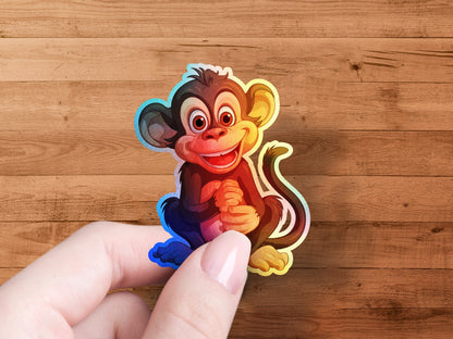 Cute Cartoon Monkey Sticker Colorful Design product type