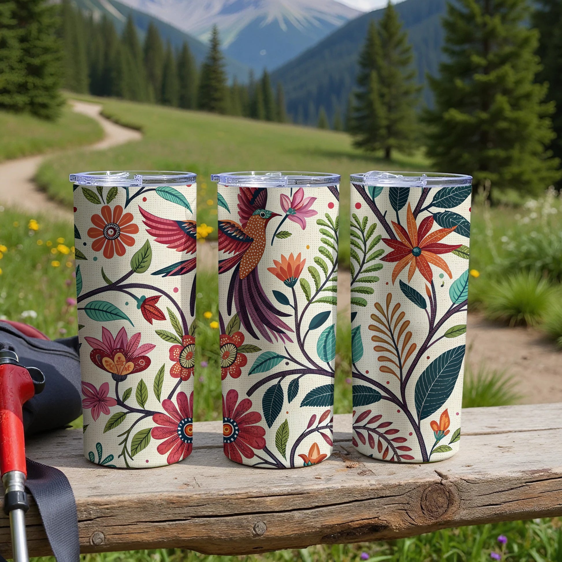 Vibrant Flora and Fauna Design Tumbler product