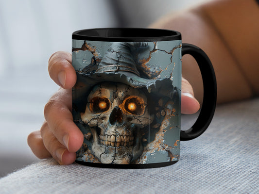 Glowing Skull Witch Design Halloween Coffee Mug Product