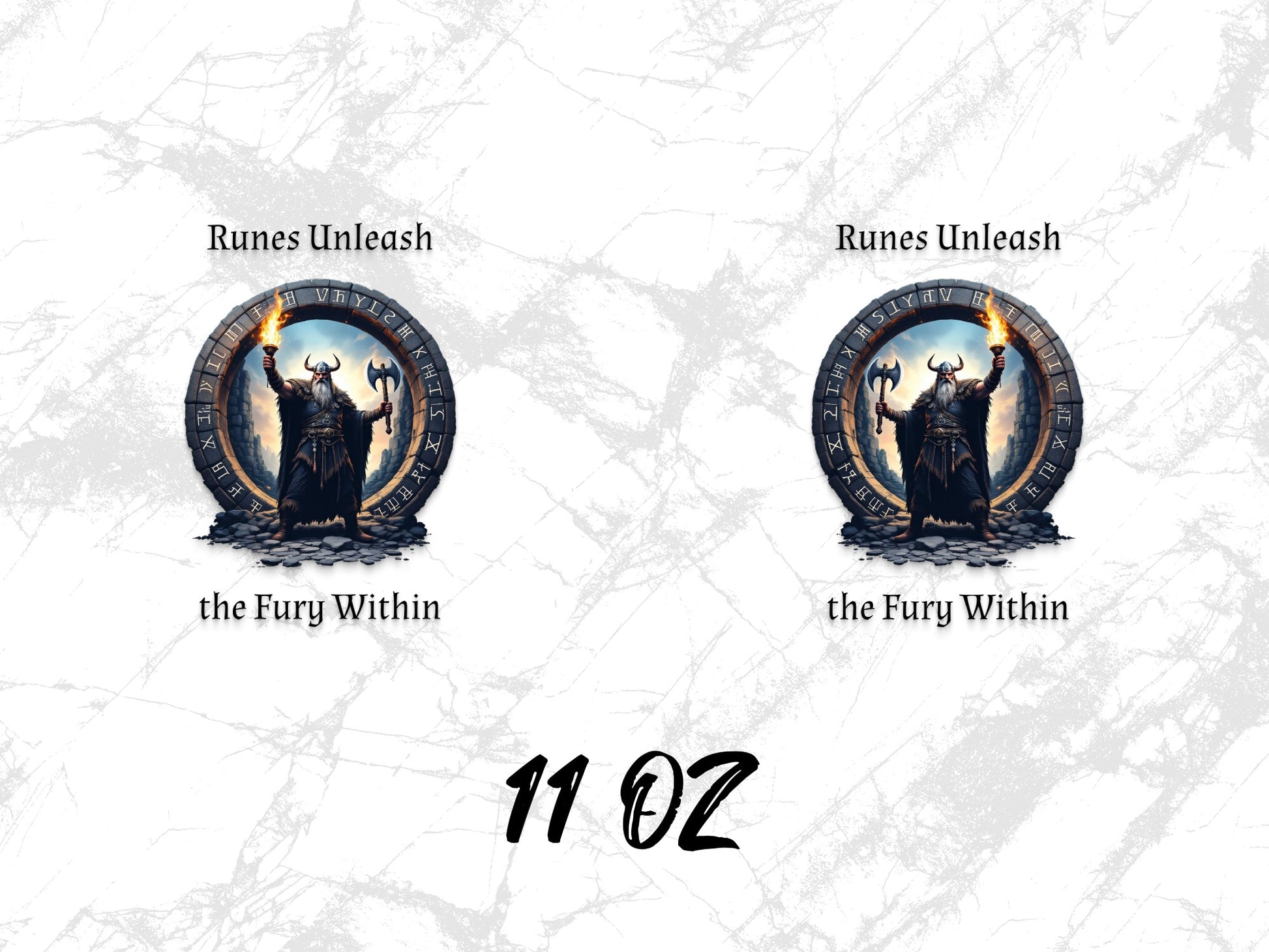 Viking Themed Coffee Mug 11 Oz - Runes Unleash the Fury Within, Norse Mythology Inspired Drinkware for Coffee Lovers