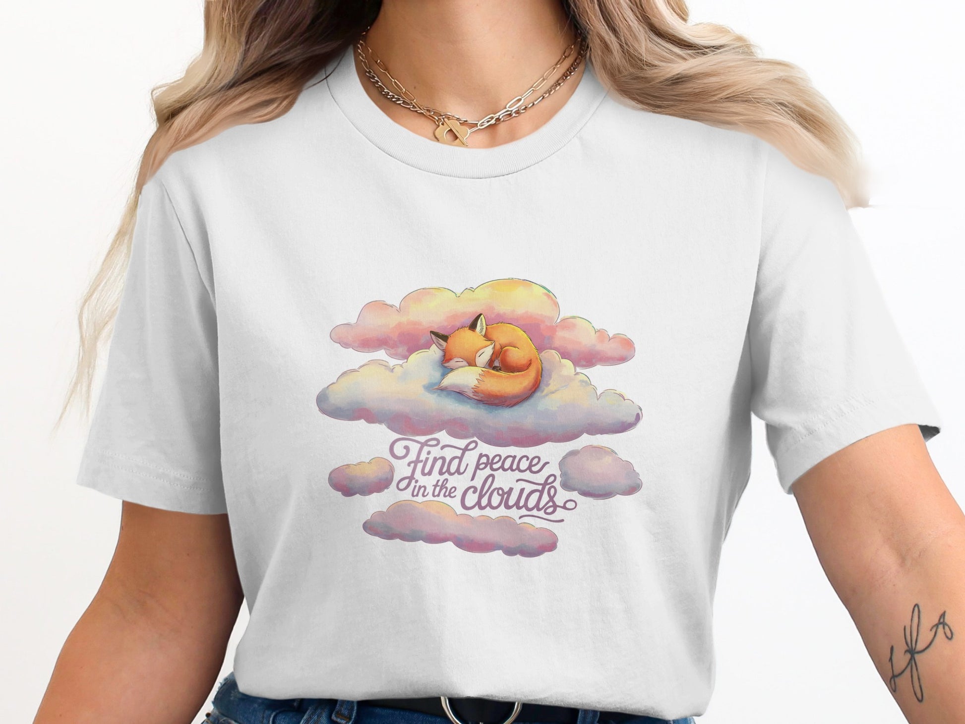 Find Peace in the Clouds Cat Design Shirt product type
