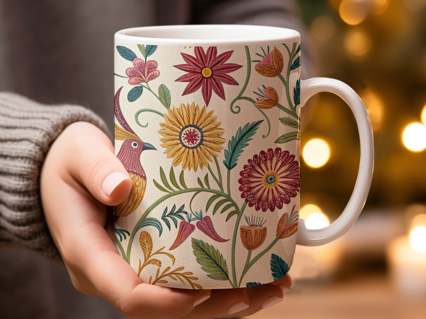 Vibrant Floral Design Coffee Mug Perfect Gift Product