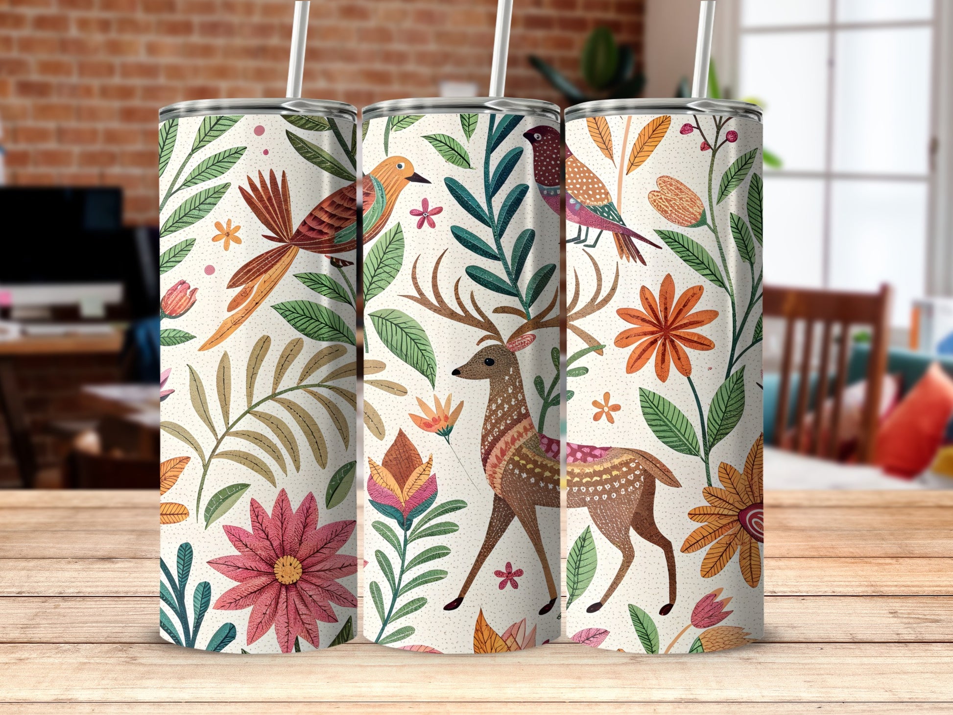 Animal and Floral Decorative Tumbler product
