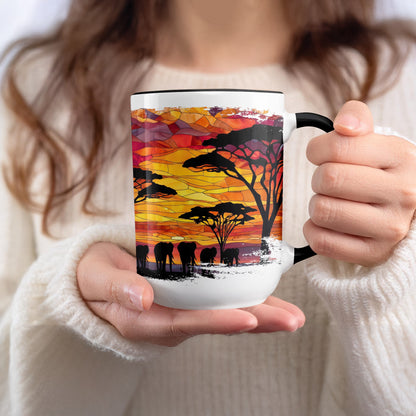 Safari Sunset Elephants Design Coffee Mug product