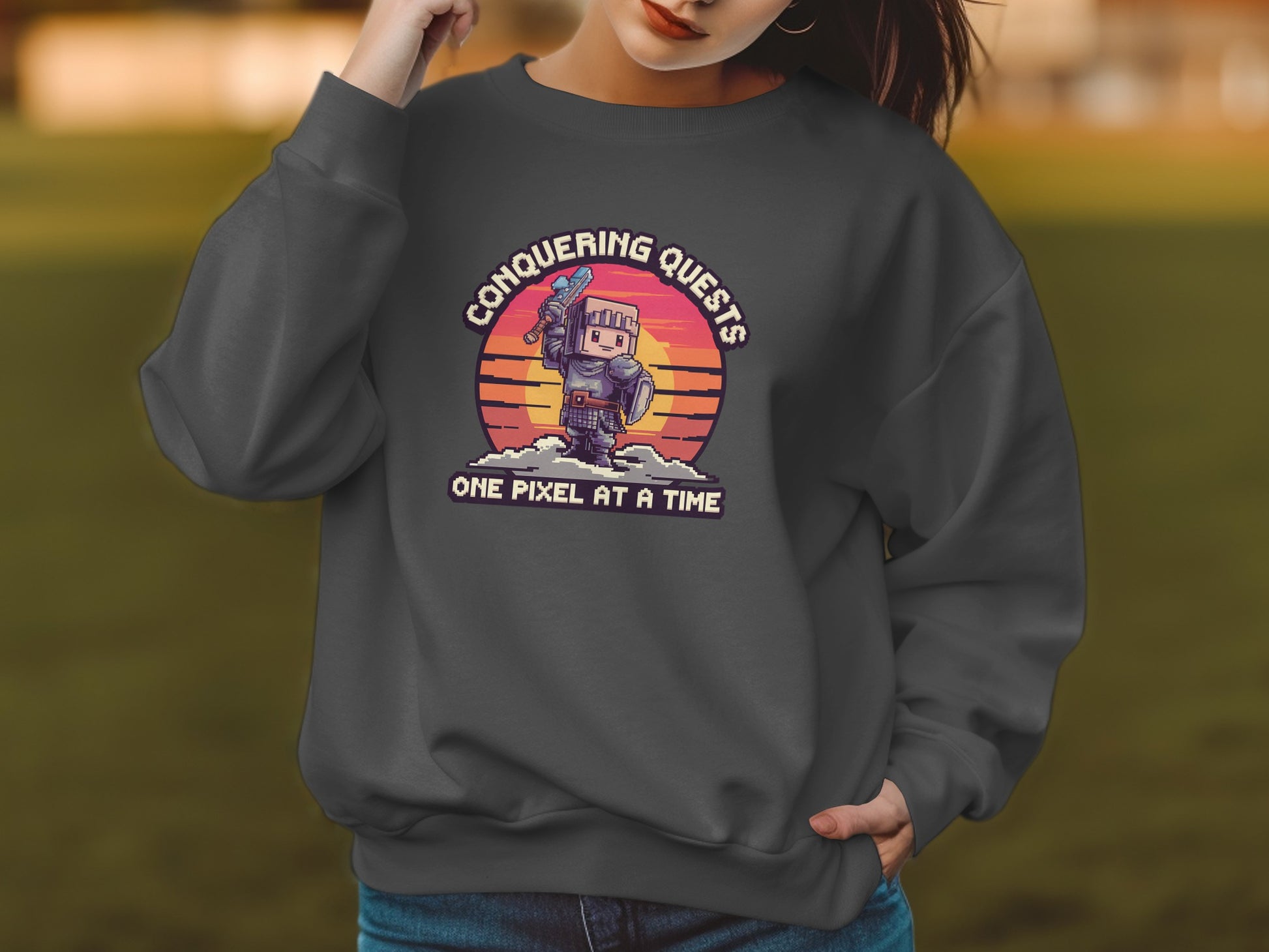Conquering Quests One Pixel at a Time Sweatshirt product