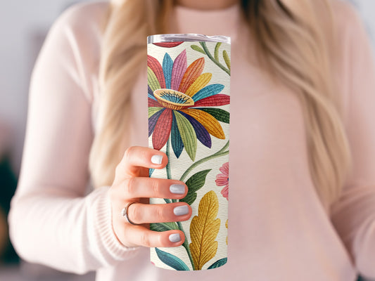 Colorful Floral Travel Tumbler Vibrant Flower Design product