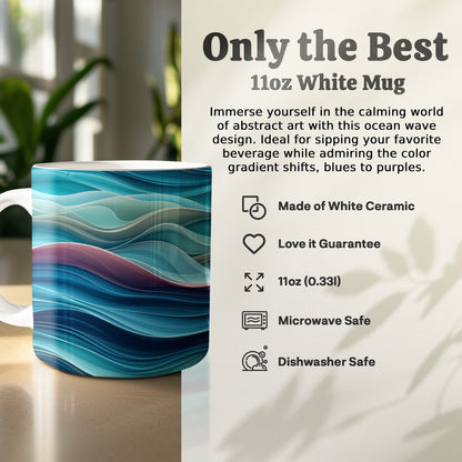 Calming Ocean Waves Design 11oz White Mug product