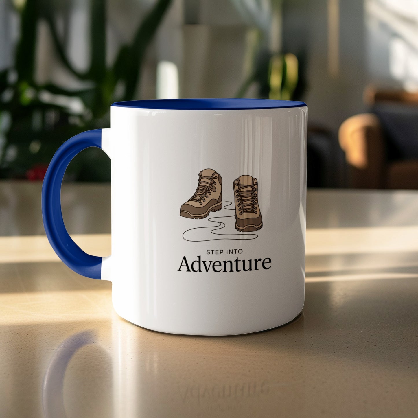 Step into Adventure Mug with Hiking Boots Design product type