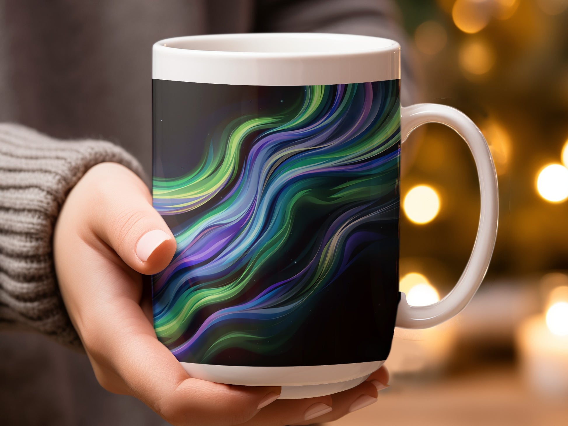 Vibrant Abstract Swirl Patterned Ceramic Mug product