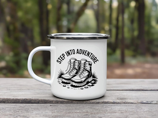 Step Into Adventure Hiking Boots Mug product type