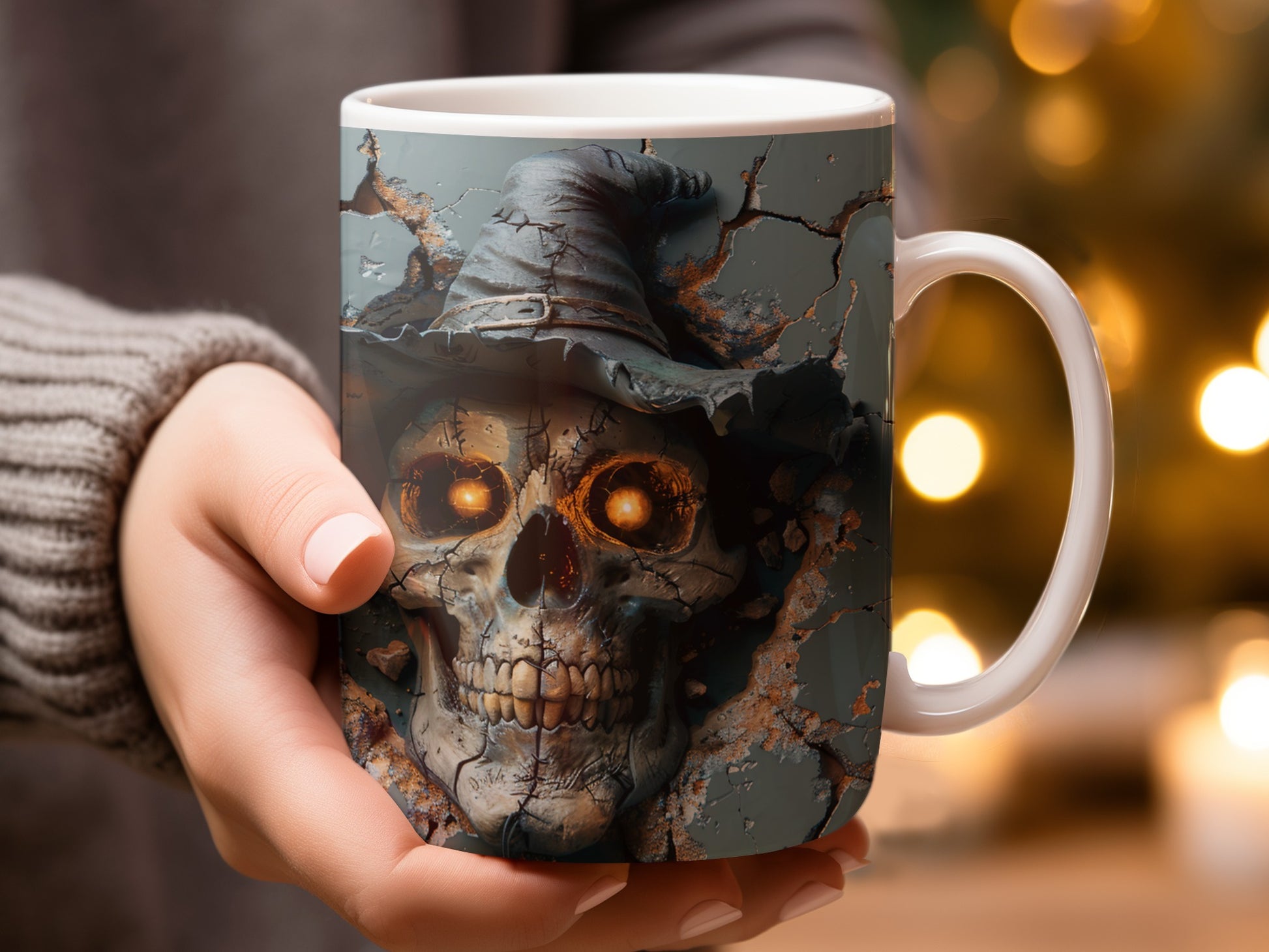Spooky Skull Witch Hat Design Coffee Mug product