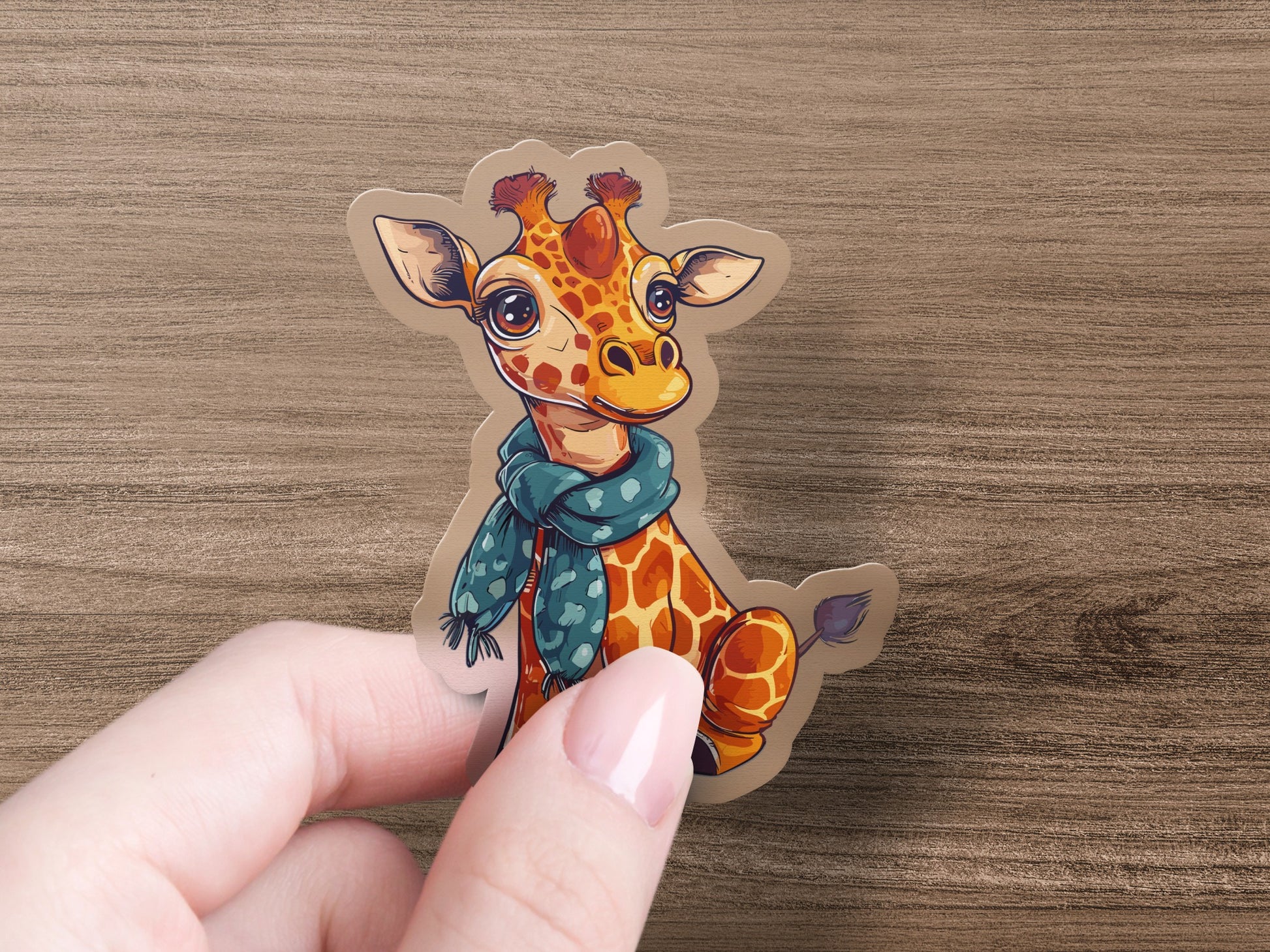 Cute Giraffe Sticker with Scarf Accessory product