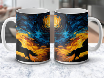 Van Gogh Starry Night Inspired Artistic Coffee Mug, Vibrant Colorful Ceramic Cup, Unique Art Gift