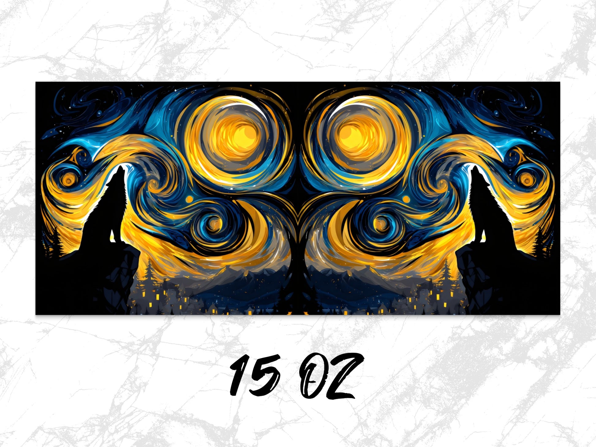 Abstract Swirling Sky Canvas Art Print, Modern Blue and Yellow Wall Decor, 15 oz