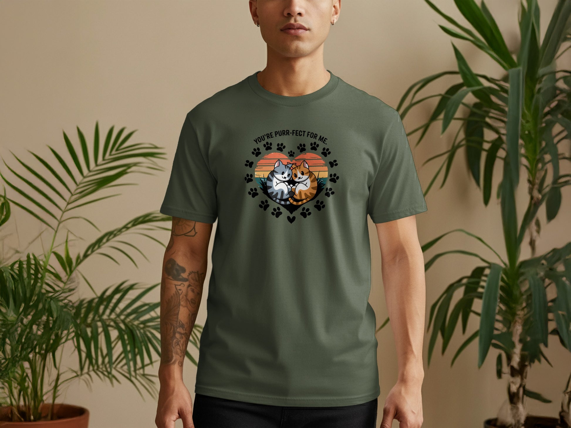 You're Purr-fect For Me Cats Graphic T-shirt product type